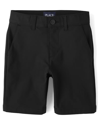 The Childrens Place Boys Uniform Quick Dry Chino Shorts Black 8