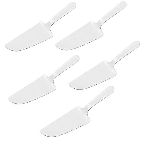 sansheng 5PCS Cake CutterCake SpatulaPie ServerStainless Steel Serrated Cake Server Pizza Machine with Elegant Ergonomic Handles For Party and Daily Wedding Cake Knife