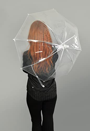 Home-X Clear Bubble Umbrellas for Rain & Windproof - Adult Large 2 Person Transparent Umbrella - Wedding, Prom & More.