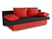 Produktbild Schlafsofa Tina inklusive Bettkasten - Sofa mit Schlaffunktion, Bettsofa, Couchgarnitur, Couch, Bett, Schlafmöbel (Alova 46 + 04 (Rot + Schwarz))