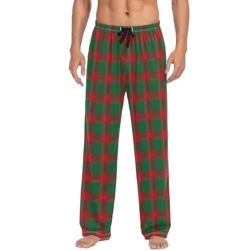 Christmas Color Men's Pajamas Pants Cotton Sleep Bottoms Pants Lounge Sleepwear - S2