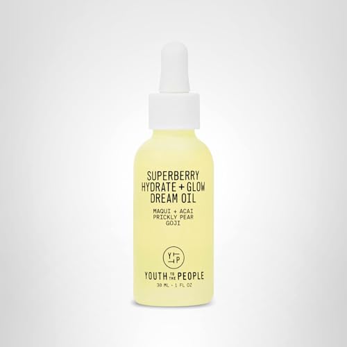 Youth To The People Superberry Hydrate + Glow Dream Face Oil – Revives Dull + Dry Skin, Boosts Radiance, Hydrating, Ultra-Lightweight Formula, Vitamin C, Squalane, Omega Oils, Vegan – 1 fl oz