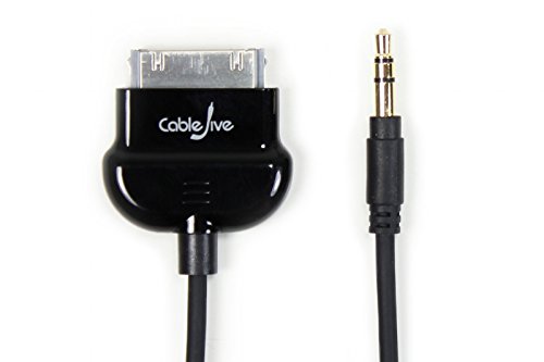 CableJive LineOut Pro, Cable de Dock para iPod clásico, Negro