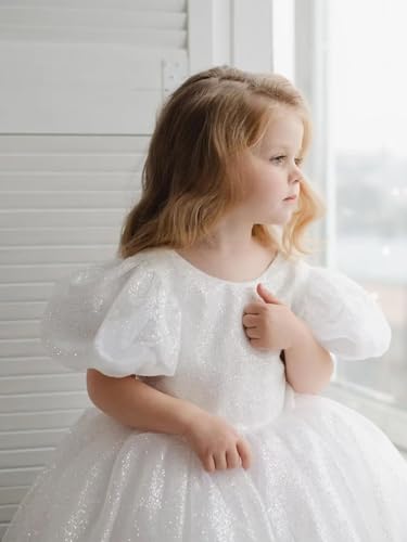 Sparkle Tulle Flower Girl Dress for Wedding Kids Puffy Satin Long Princess Pageant Dress Birthday Prom Ball Gowns4