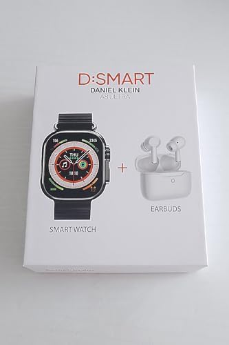 Daniel Klein Kablosuz Kulaklık Hediyeli, Arama Konuşma Özellikli Siyah Silikon Kayışlı Yeni Nesil Akıllı Saat - Görsel 5