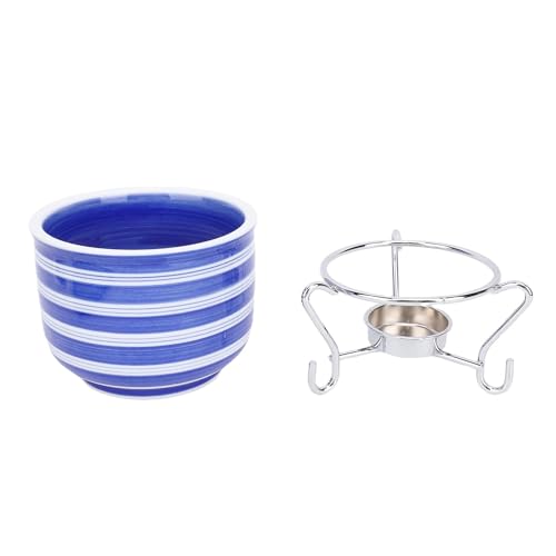OEBUAFI Olla de Fondue de Cerámica, Diseño Europeo Pintado a Mano para Derretir Chocolate con Queso, con Artesanía Elegante, para Reuniones Familiares y Fiestas