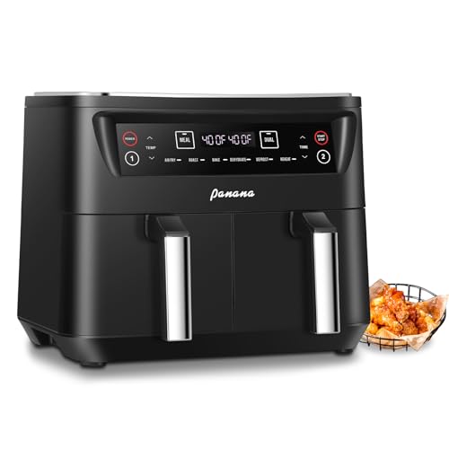 Dual Zone Air Fryer 8L/9L Large Capacity Air Fryers, 4/8 In 1 Cooking Presets, Fits for Air Fryer, Roast, Dehydrator, Reheat, Bake At Home (8L)