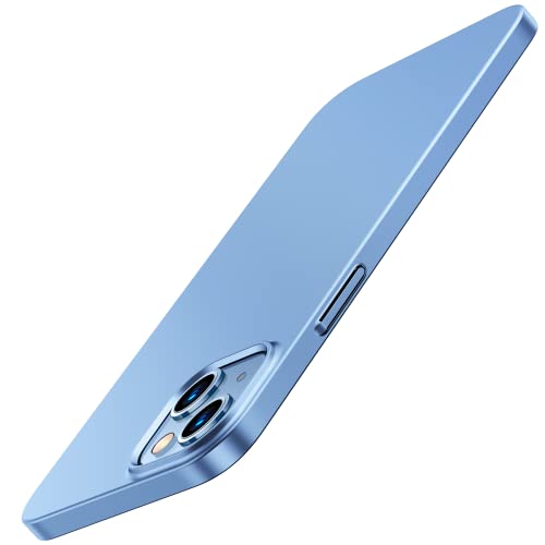 TORRAS Slim Fit for iPhone 14 Case/iPhone 13 Case Ultra-Thin Sturdy Protective Cover with Non-Slip Grip & No Fingerprint Hard Plastic Phone Case for iPhone 14/13 (6.1) Inch, Sky Blue