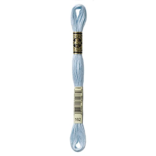 Image of DMC 117-162 Mouline Stranded Cotton Six Strand Embroidery Floss Thread, Light Blue, 8.7-Yard