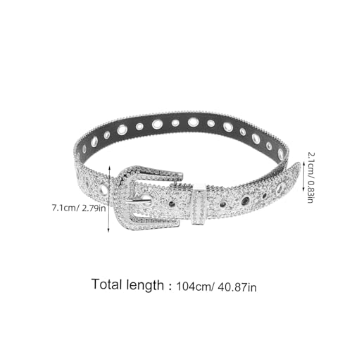 BESPORTBLE Rhinestone Belt for Women Stylish Wide Waist Belt for and Jeans Elegant Glamour Accessory Glittering Rhinestones for Fashion-forward Individuals2