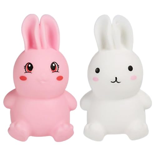 Bunny Fidget Toy - 柔らかいウサギ、ゆっくりと上がるスクイーズ、かわいいストレス解消アクセサリー、子供向けの楽しい減圧おもちゃ |装飾小道具、イースターバスケットギフト、リラックスできる手のおもちゃ、遊び時間感覚のエンターテイメント
