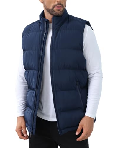 Image of JIHUILAI Men's Puffer Vest Winter Jacket Warm Puffy Vests Men Outdoor Sleeveless Lightweight Water-Resistant Vest M To 5XL