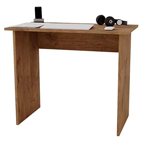 AKKE Schreibtisch Klein Computertisch Schminktisch Tisch ins Jugendzimmer Kinderzimmer Möbel für Kinder Laptoptisch Kinderschreibtisch Desk Bürotisch PC-Tisch 90x73x50 cm Vintage Eiche Cover