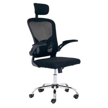Cadeira Para Escritório, Presidente Giratória, Design Ergonômico, Encosto de Cabeça Ajustável (Preta)