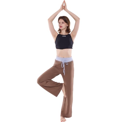 Image of NEWCOSPLAY Women's Comfy Pajama Pants Casual Drawstring Palazzo Lounge Wide Leg Pants