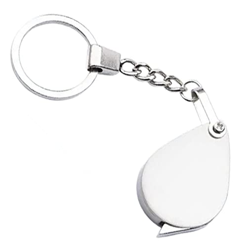 ハンドヘルド拡大鏡 ポケット拡大鏡 キーホルダー拡大鏡 折り畳み式拡大鏡 回転収納ルーペ 携帯に便利 見やすい 本を読みやすい 新聞 生物を観察する シルバー 1つのサムネイル