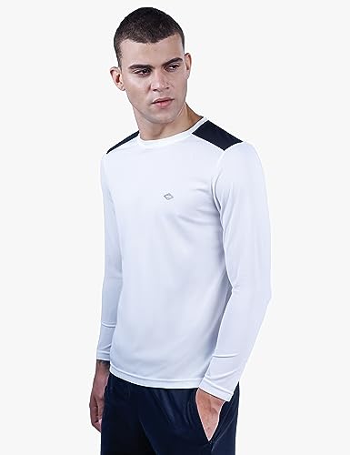 Image of Revolt Streetwear SINDICATE Men Revolt Men's Soft & Comfortable Round Neck T-Shirt - Full Sleeve, Logo Branding (Cloud Dancer, XL)