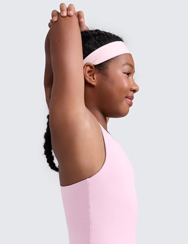 Image of CRZ YOGA Girls Butterluxe Double Lined Tank Top | Dance, Extremely Soft, Tight Fit, Waist Length, High Neck, Athletic, Sleeveless Shirts for Teen