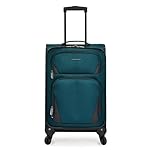 U.S. Traveler Aviron Bay Expandable Softside Luggage with Spinner Wheels, Teal, Carry-on 23-Inch