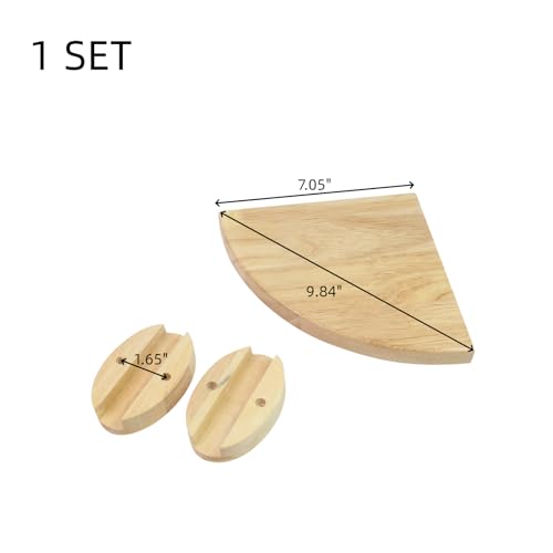 Oedema Solid Wood Corner Shelf Wall Mount Floating Corner Shelf 7.05\"×9.84\" Corner Wall Shelf for 90 Degree Wall, Display, Storage Photo Speaker Condiments in Bedroom, Kitchen, Living Room - Thumbnail 3