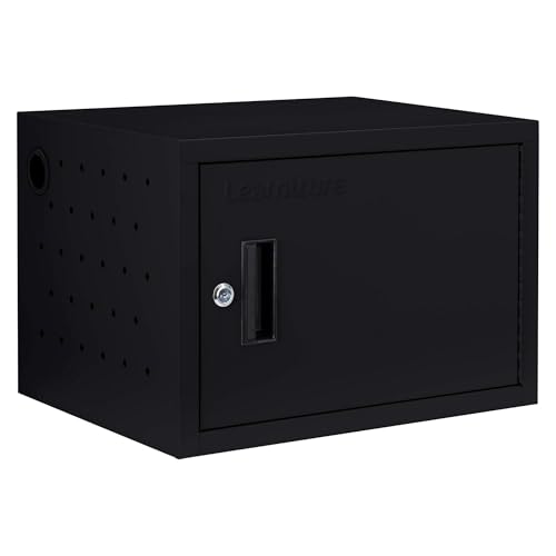 Learniture Structure Series 12-Device Charging Station for Laptops and Tablets, Wall-Mount Lockable Charging Cabinet for 12 Tablets/Chromebooks, Black by Learniture - Used condition - US$128.79