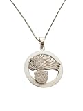Argento 925 Fiamma dell\' Arma dei Carabinieri : Ciondolo in Argento 925 con Catenina in Argento 925 - Pendente - Stemma - Simbolo