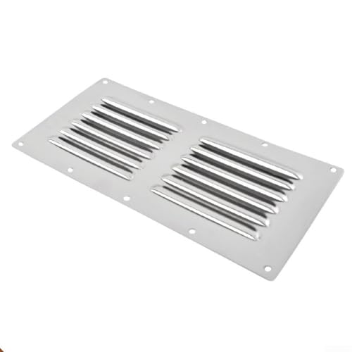 Pumixiy Placa de ventilación de acero inoxidable 304 de 230 x 115 mm para barcos, yates y chimeneas caseras, cubierta de ventilación de escape, no incluye tornillos