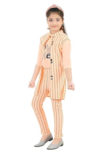Image of K.J.CREATIONS -Black Striped Jumpsuit |Shrug with jacket | for girl /kids Trendy Clothing