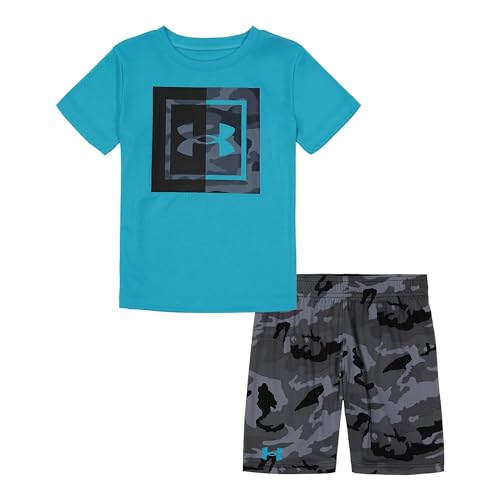 Image of Under Armour Boys' 2-piece Short Sleeve Graphic T-Shirt and Shorts Set, Lightweight & Breathable