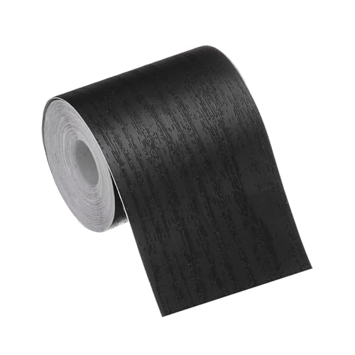 Image of MECCANIXITY Wood Grain Repair Tape, 2 Inch x 16 Feet Self Adhesive Wood Grain Tape Multi-Purpose Wallpaper Border Trim for Furniture Floors Windows Doors Tables Home, Black