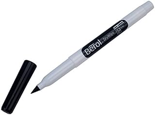 BEROL WHITE BOARD DRY WIPE PENS - Black - Fine - Pack 6