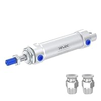 HNJPC MAL Mini Pneumatikzylinder, 16 mm Bohrung, 25 mm Hub, Doppeltwirkend, kompakter runder Körper Aluminium-Luftzylinder (MAL16x25)