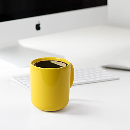 SHOWFULL 20 OZ Large Mug, 600ml Porcelain Extra Big Ceramic Cup for Tea Coffee Hot Chocolate Latte, Yellow - Image 5