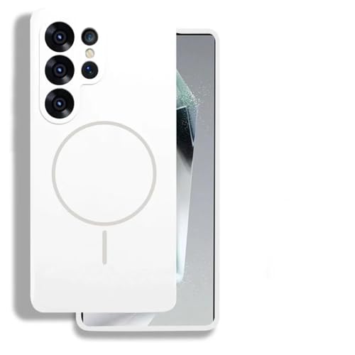 Coque magnétique Samsung S23 antichoc étui silicone sans fil blanc