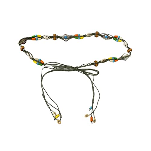 appuivbt Bohemian Beads Waist Belt Boho Braided Belt Summer Dress Belt Waist Chains Tassels Belt for Women4