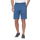 IZOD Mens Saltwater Flat Front Stretch Chino Shorts (Federal Blue, 32W)