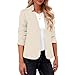 Business Blazers Women Casual Fall Open Front Long Sleeve Work Office Suit Dressy Lightweight Jackets Outfits Linen Spring Holiday Resort Wear 2025 Corporate Classy Labor Professional Clothes White