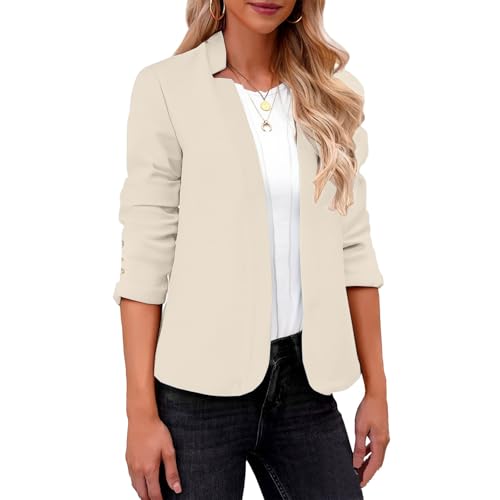 Fall Business Blazers for Womens Casual Open Front Long Sleeve Work Office Suit Dressy Lightweight Jackets Outfits4