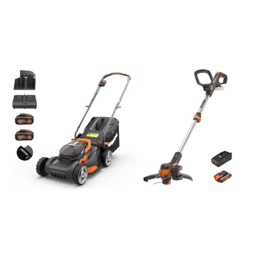 WORX Nitro 40V WG734E Profi Akku-Rasenmäher, WORX 20V WG163E.2 Akku Rasentrimmer