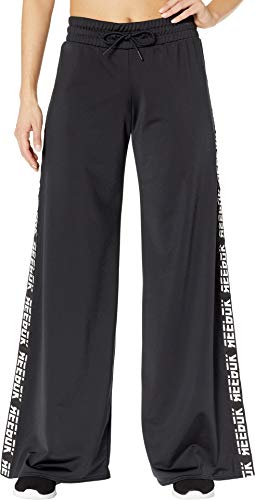 Pantalon d'entraînement Reebok femme large noir vêtement fitness respirant souple