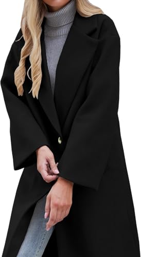 Women's Woolen Overcoat Winter Lapel Long Trench Coat with Pockets4
