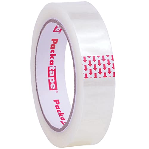 Packatape Cellotape Extra Long Easy Tear Transparent Tape Single Roll at 24mm x 66m Ideal for Gift Wrap Christmas Birthday Home Office or School - Clear Stationery Tape