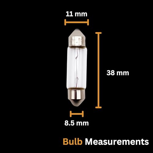 Tek Automotive 239 C5W Bulb Festoon Number Plate Bulb Interior Light 12V 5W S8.5D 11x38mm Car Bulbs - Box of 10 - Image 5