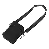 POPETPOP Petit Paquet Bandoulière Téléphone Portable Portefeuille En Tissu Épais Résistant, Unisexe, Usage Voyage Et Sport, Compact Et Multi-rangements, Couleur Noire
