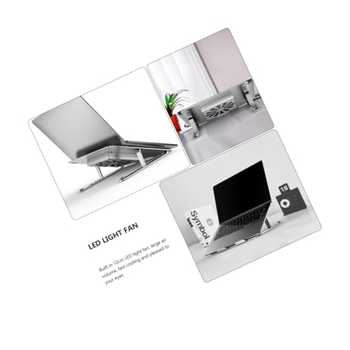 Base para laptop Veemoon aluminio ajustable con ventilador USB miniatura 2