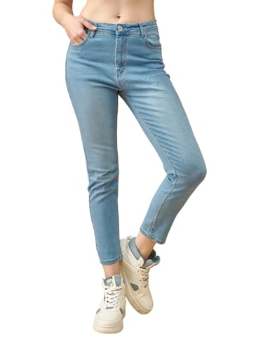 Image of Lyra Women's Mid-Rise Slimfit Ankle Length Jeans|Stretchable Fabric for Comfort|Trendy & Stylish Denim