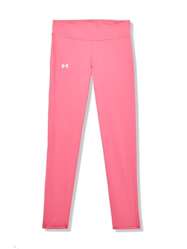 Under Armour Girls Motion Solid Crop Leggings, (672) Super Pink / / White, Large