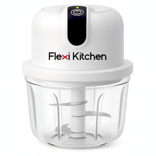 Image of Electric Mini Chopper 350ml, Rechargeable Food Processor for Vegetables, Fruits & Nuts, Portable USB Electric Chopper, Compact Food Grinder for Kitchen, Easy to Clean