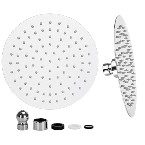 Rociador para Ducha Redondo, Alcachofa de Ducha de Acero Inoxidable, Plata, 8 Pulgadas, Diámetro de 20cm. (Redondo)