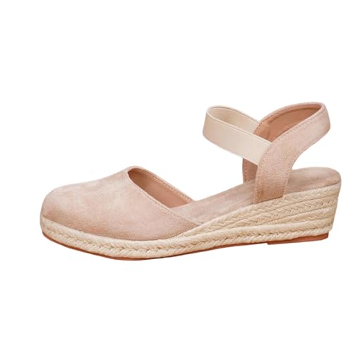 Sandales espadrilles compensées femme avec bride cheville à boucle